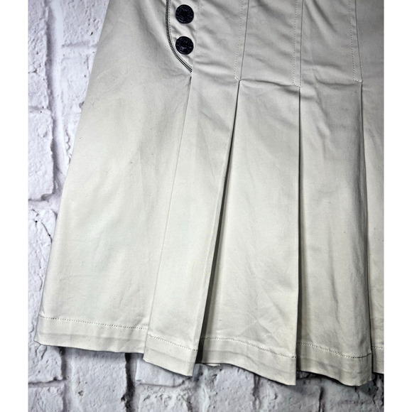 Barrie Pleated Mini Tennis Skirt Preppy Ivy League School Girl Beige Size M - Picture 4 of 6